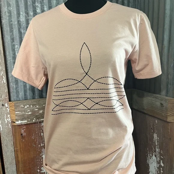 Pink boot stitch graphic tee - women’s - Picture 2 of 2